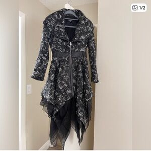 bebe Black and Gray Patterned Jacket
